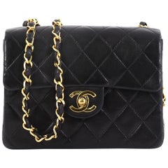 Chanel Vintage Square Classic Single Flap Bag Quilted Lambskin Mini