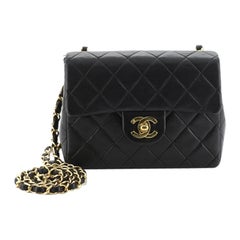 Chanel Vintage Square Classic Single Flap Bag Quilted Lambskin Mini