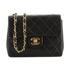Chanel Vintage Square Classic Single Flap Bag Quilted Lambskin Mini