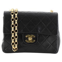 Chanel Vintage Square Classic Single Flap Bag Quilted Lambskin Mini