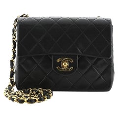 Chanel Vintage Square Classic Single Flap Bag Quilted Lambskin Mini