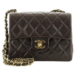 Chanel Vintage Square Classic Single Flap Bag Quilted Lambskin Mini