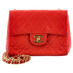 Chanel Vintage Square Classic Single Flap Bag Quilted Lambskin Mini Chanel Vintage Square Classic Single Flap Bag Quilted Lambskin Mini
