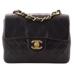 Chanel Vintage Square Classic Single Flap Bag Quilted Lambskin Mini