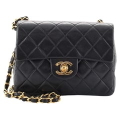 Chanel Vintage Square Classic Single Flap Bag Quilted Lambskin Mini