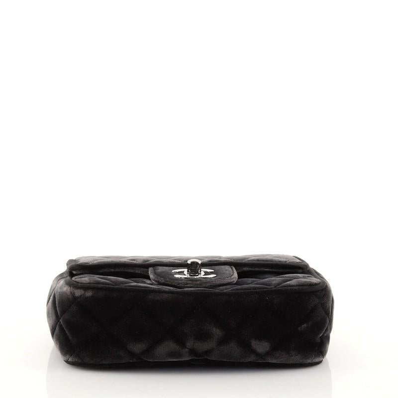 Chanel Vintage Square Classic Single Flap Bag Quilted Velvet Mini In Fair Condition In NY, NY