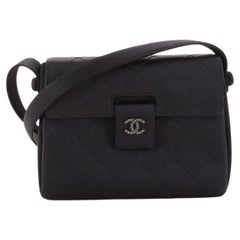 Chanel Vintage Square Crystal CC Flap Bag Quilted Satin Mini