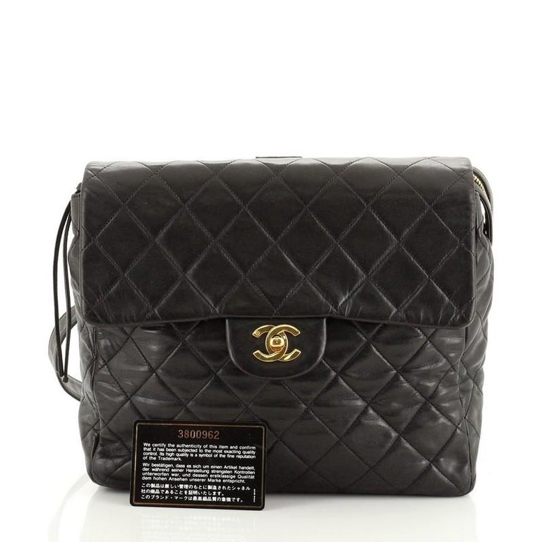 Chanel Vintage Square Flap Backpack Quilted Lambskin Medium at 1stDibs ...