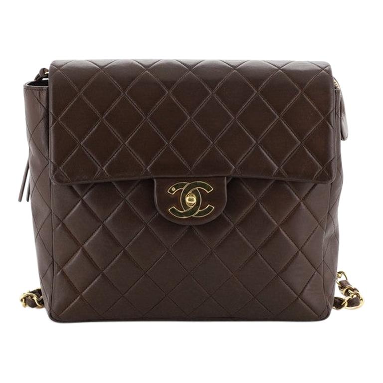 Chanel Quilted Lambskin Classic Backpack Mini - Brown