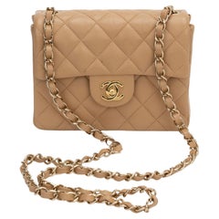 Chanel Vintage Square Flap Bag Beige