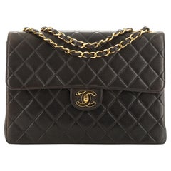 Chanel Vintage Square Flap Bag Quilted Lambskin Jumbo