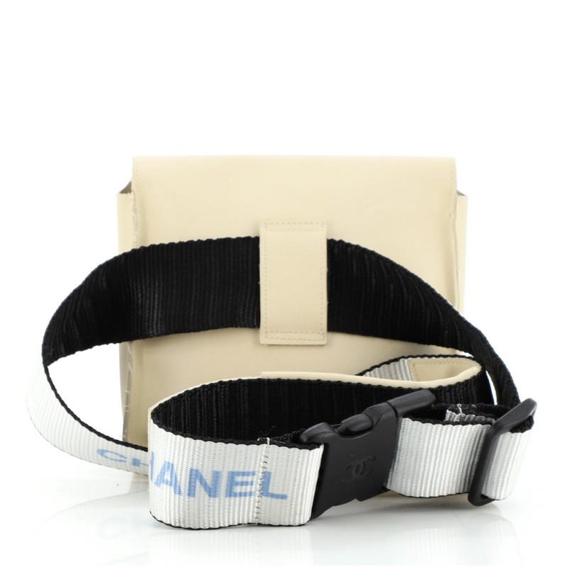 Chanel Vintage Square Flap Waist Bag Nylon Small In Good Condition In NY, NY