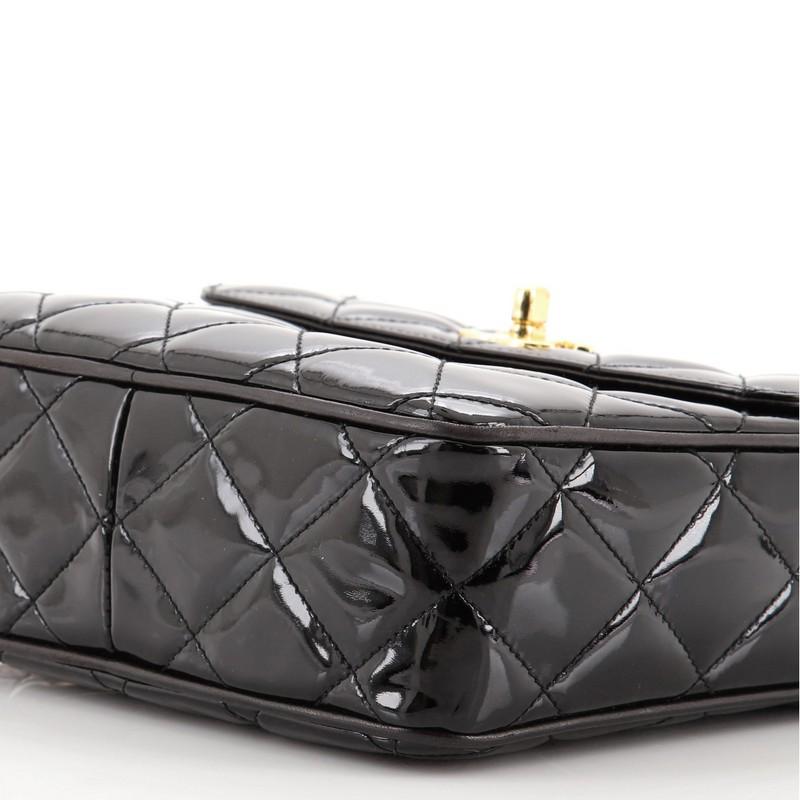 Women's or Men's Chanel Vintage Square Front Pocket Camera Bag Quilted Patent Small