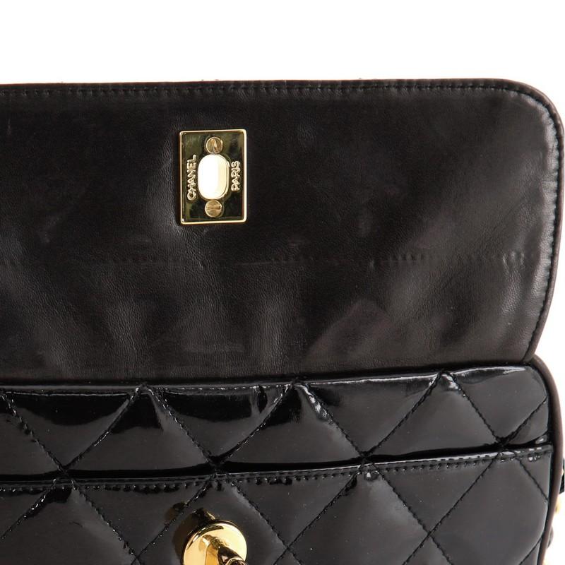 Chanel Vintage Square Front Pocket Camera Bag Quilted Patent Small 1