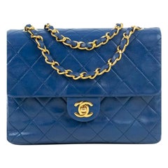 Chanel, Vintage Square in blue leather
