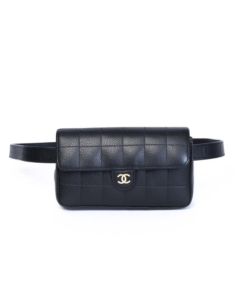Chanel Vintage Caviar Mini Classic Flap Fanny Pack Waist Belt Bag For Sale  at 1stDibs