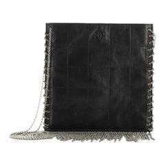 Chanel Vintage Square Stitch Chain Fringe Crossbody Bag gesteppt Lammfell