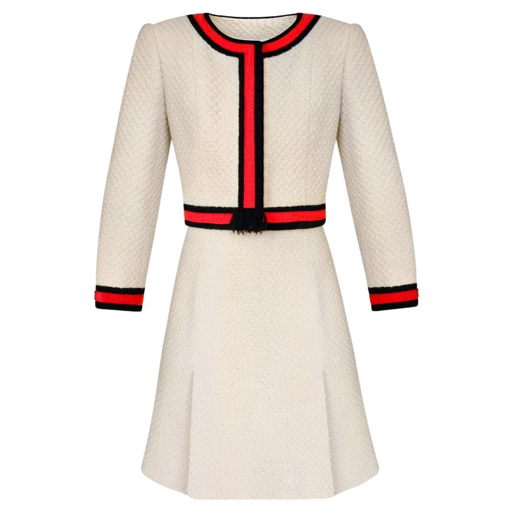 CHANEL Vintage SS 2001 CC Logo Campaign Tweed Skirt Suit Set