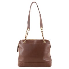 Chanel Vintage Stitched CC Shoulder Bag Caviar Medium