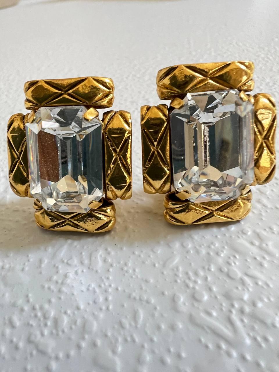 Chanel Vintage Strass Clip-On Earrings, 1988 1
