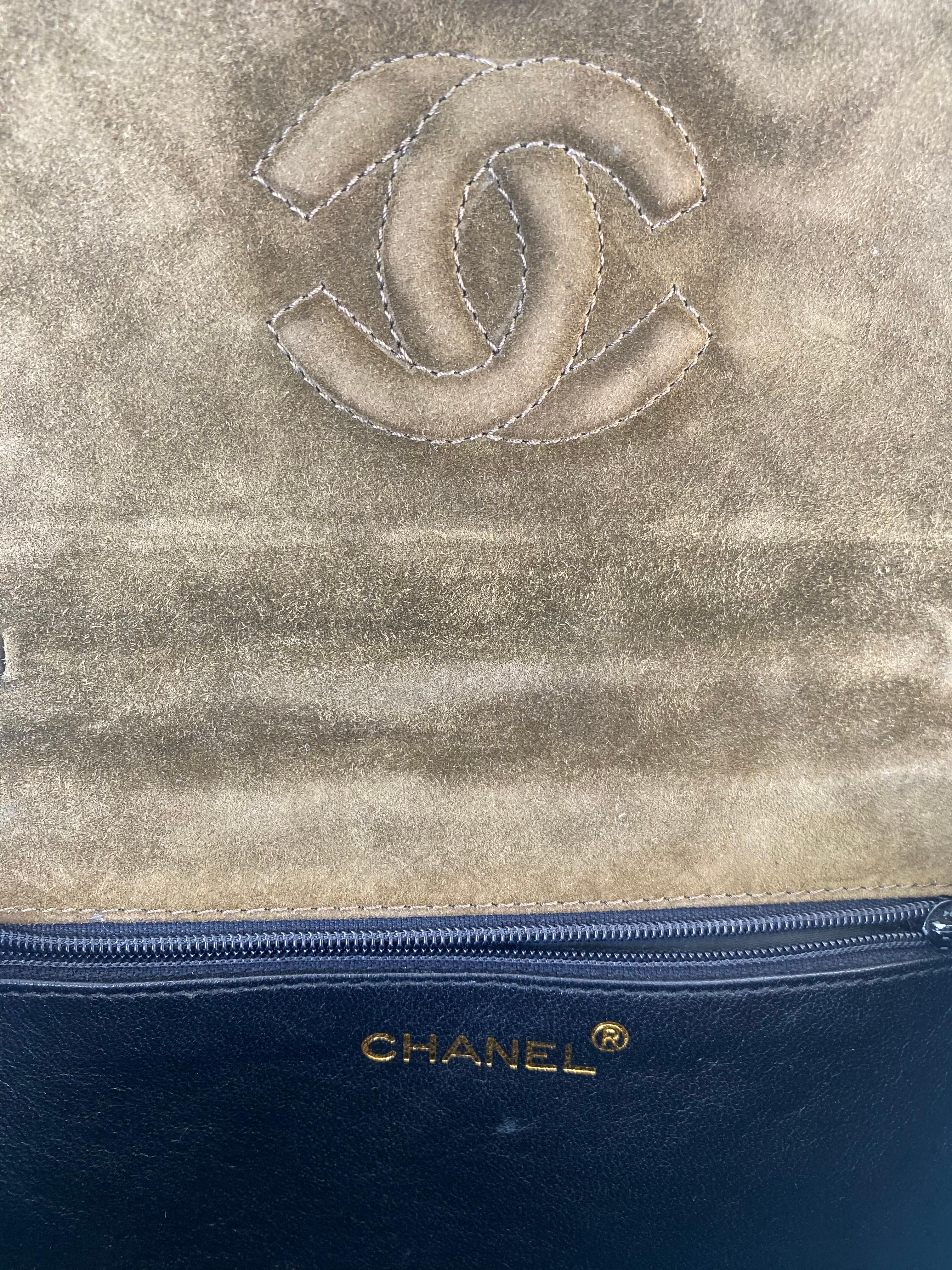 Chanel Vintage Suede Flap Crossbody Shoulder Clutch Bag 10