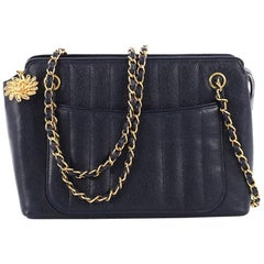 Chanel Vintage Sun Charm Chain Bag Vertical Quilt Caviar Medium