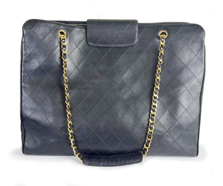Chanel Vintage Super Model Jumbo 18″ Quilted CC Turnlock Bag at 1stDibs