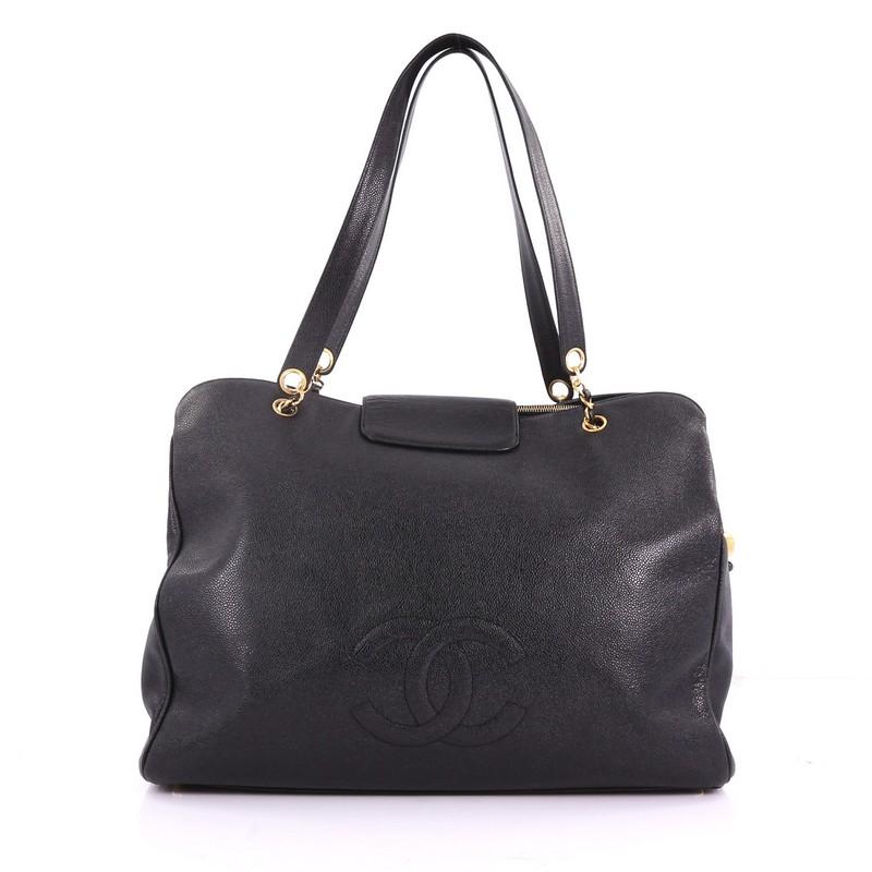 Chanel Vintage Supermodel Weekender Bag Caviar Large In Good Condition In NY, NY