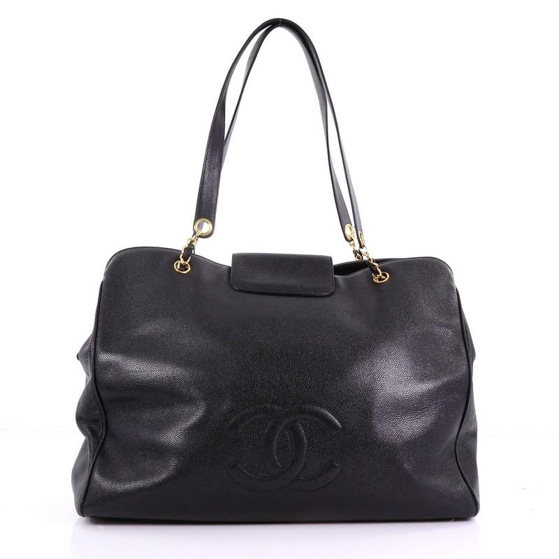 Chanel Vintage Supermodel Weekender Bag Caviar Large In Good Condition In NY, NY