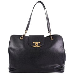 Chanel Vintage Supermodel Weekender Bag Caviar Large