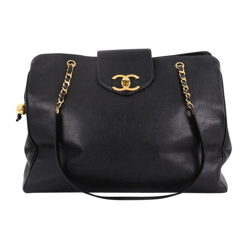 Chanel Vintage Supermodel Weekender Bag Caviar Large