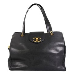 Chanel Vintage Supermodel Weekender Bag Caviar Large