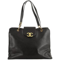 Chanel Vintage Supermodel Weekender Bag Caviar Large
