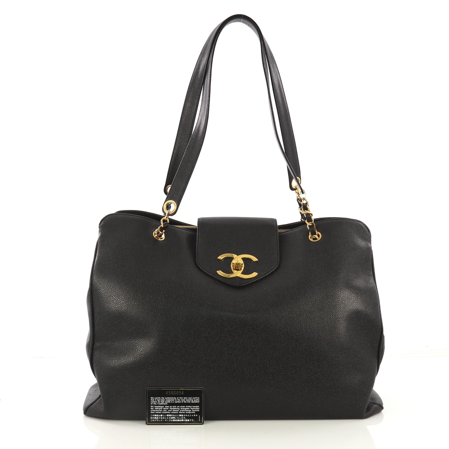 Chanel Vintage Supermodel Weekender Tasche Kaviar Groß