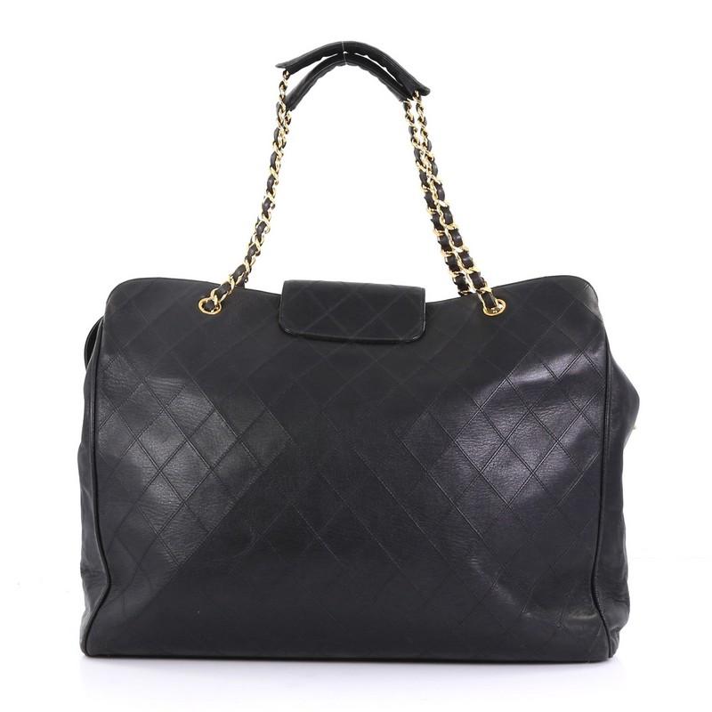 Chanel Vintage Supermodel Weekender Bag Quilted Leather Large at