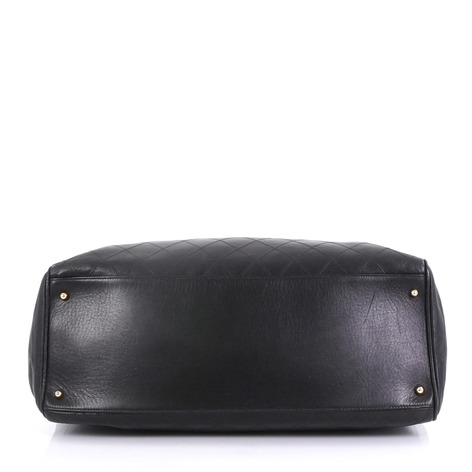 Women's  Chanel Vintage Supermodel Weekender Bag Quilted Leather Large