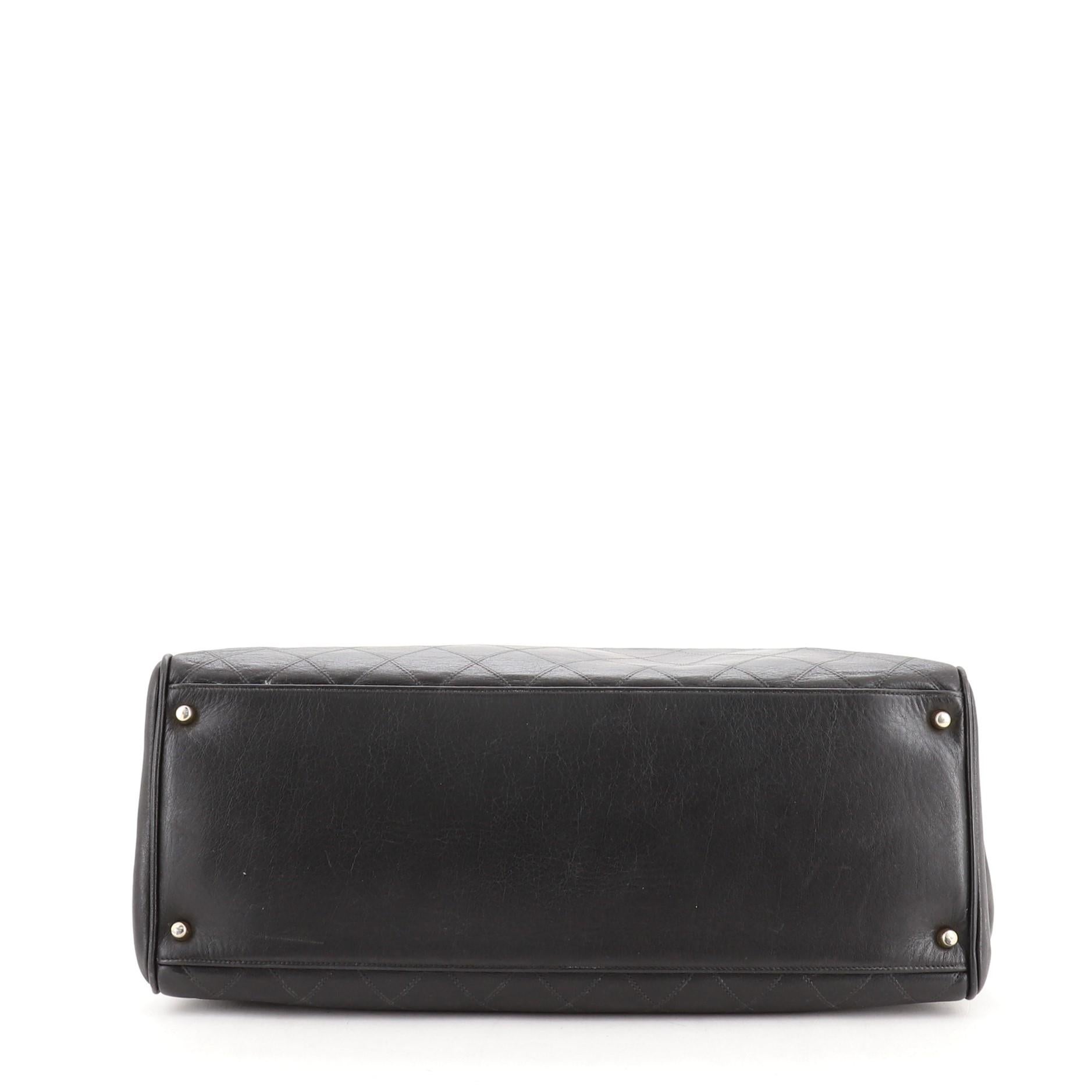 Women's Chanel Vintage Supermodel Weekender Bag Quilted Leather Large