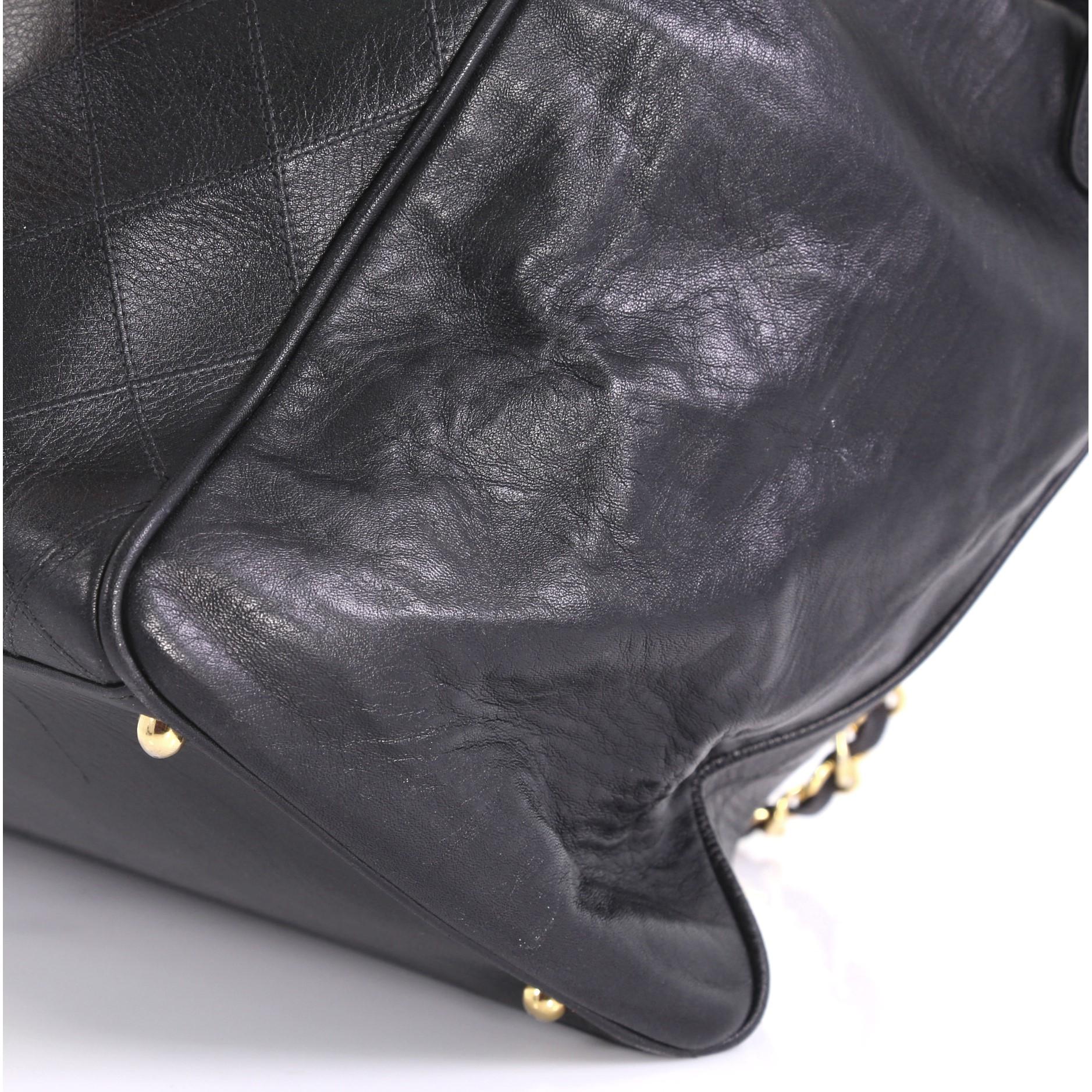  Chanel Vintage Supermodel Weekender Bag Quilted Leather Large 1