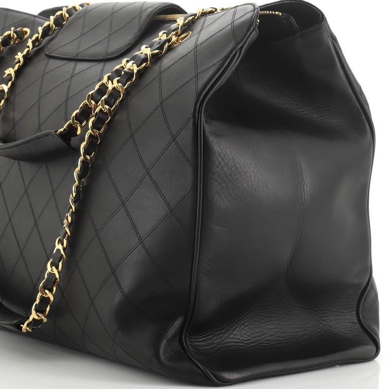 Chanel Vintage Supermodel Weekender Bag Quilted Leather Large 2