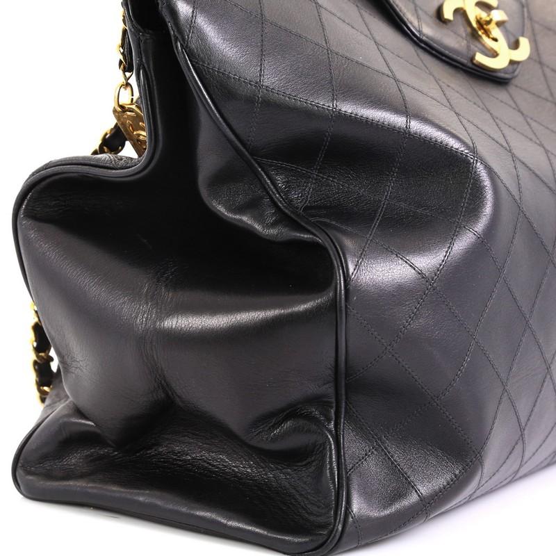 Chanel Vintage Supermodel Weekender Bag Quilted Leather Large 3