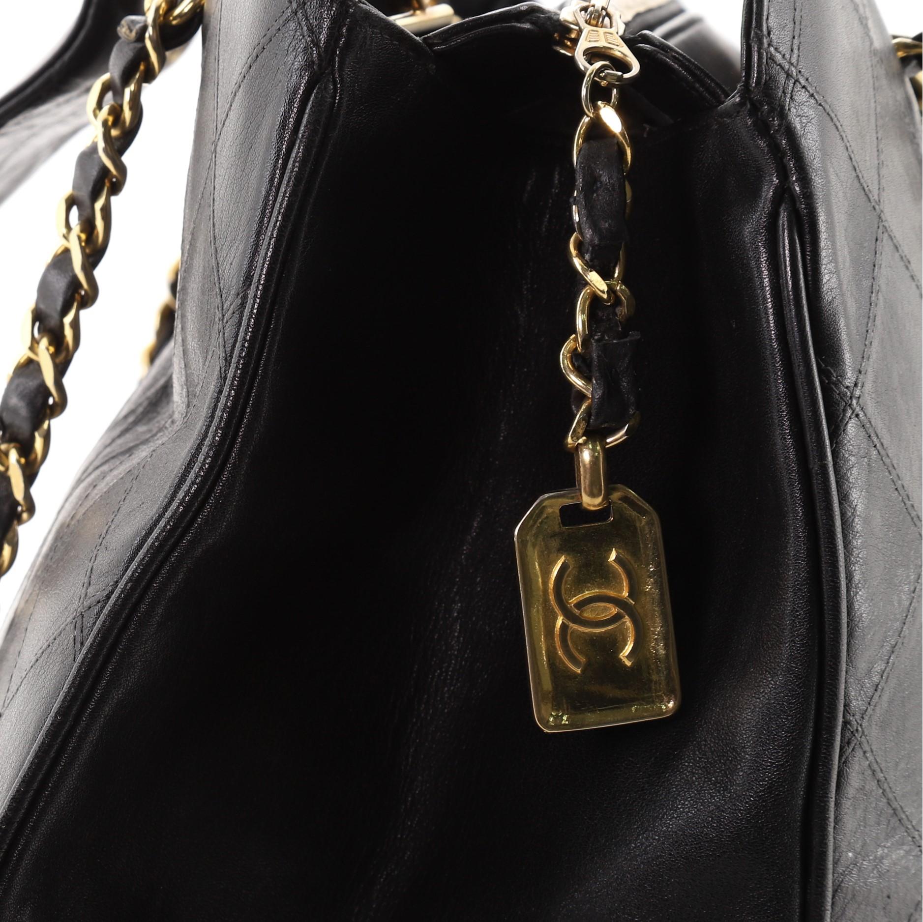 Chanel Vintage Supermodel Weekender Bag Quilted Leather Large 4