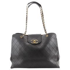 Chanel Vintage Supermodel Weekender Tasche gesteppt Leder groß