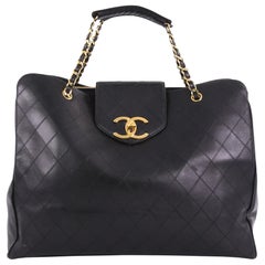 Chanel Vintage Supermodel Weekender Bag Quilted Leather Large