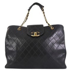 Chanel Vintage Supermodel Weekender Bag Quilted Leather Large