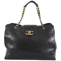 Chanel Vintage Supermodel Weekender Bag Quilted Leather Large 