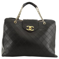Chanel Vintage Supermodel Weekender Tasche gesteppt Leder groß