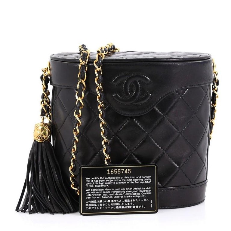 Chanel Vintage Tassel Box Bag Quilted Leather Small at 1stDibs