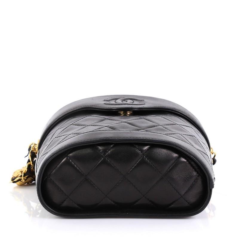 Black Chanel Vintage Tassel Box Bag Quilted Leather Small