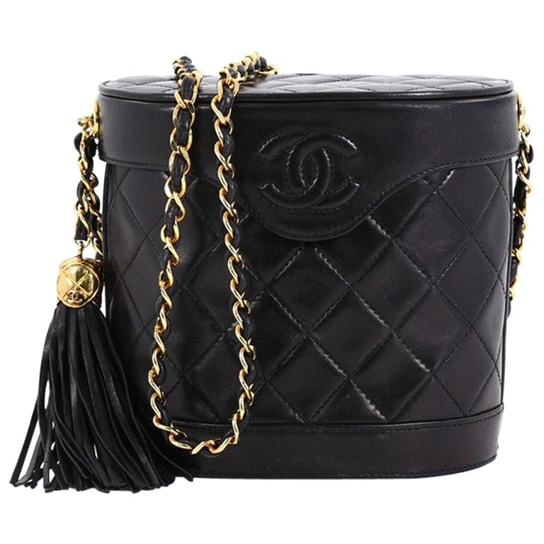 Chanel Vintage Tassel Box Bag Quilted Leather Small