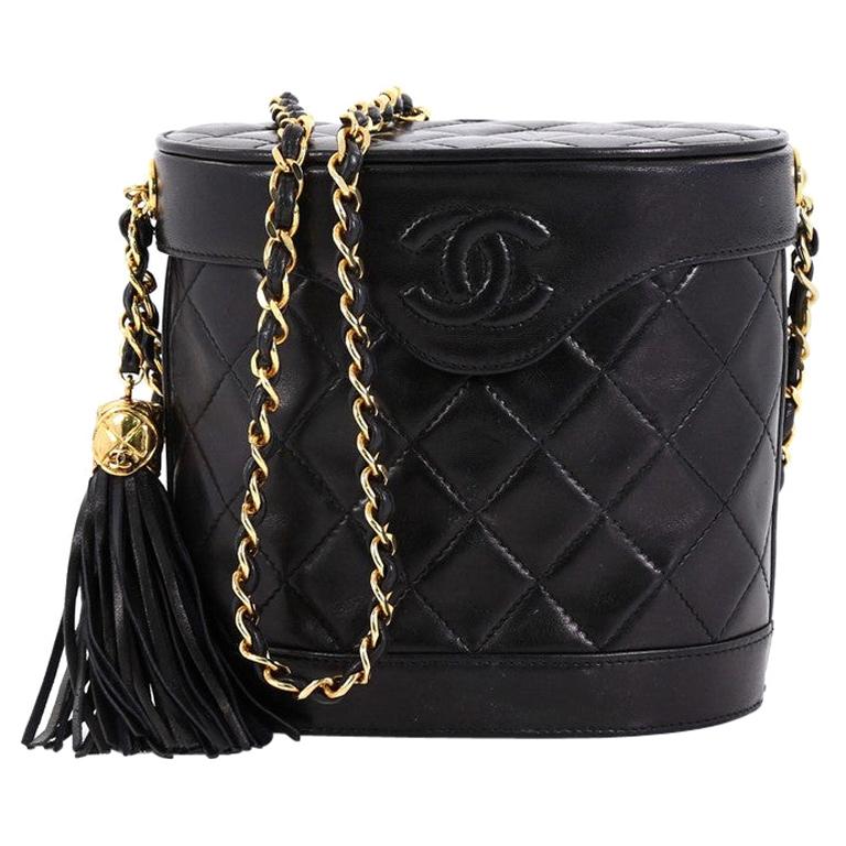 Chanel Vintage Tassel Box Bag Quilted Leather Small